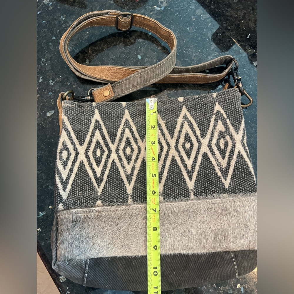 Myra Bag Black and Gray Crossbody or shoulder bag.